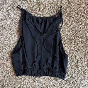 Black Sleeveless Crop Top